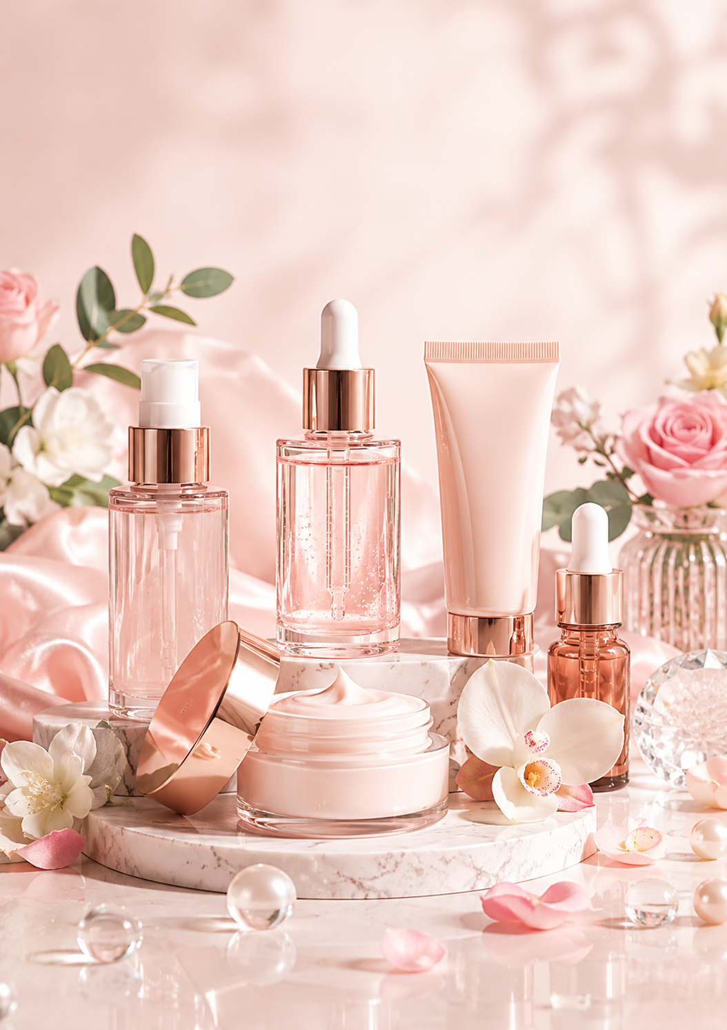 Luxury skincare styling for the Contact Us page